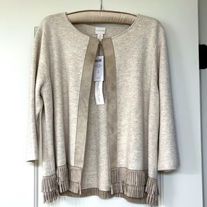 Chicos cardigan with suede trim
